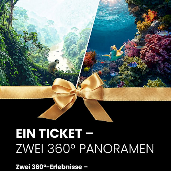 Mit dem Kombiticket erlebst du gleich zwei Panoramen von Yadegar Asisi: AMAZONIEN noch bis 17